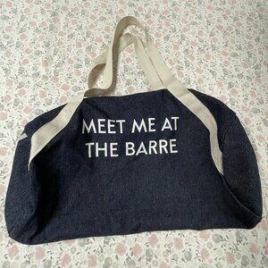 "MEET ME AT THE BARRE" Workout bag -Dark blue denim color- does NOT fit yoga mat